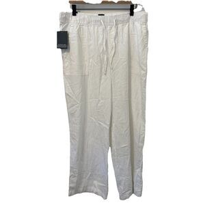Gap Women's Pants Size L White High-Rise Wide Leg Elastic Waist Relaxed NWT